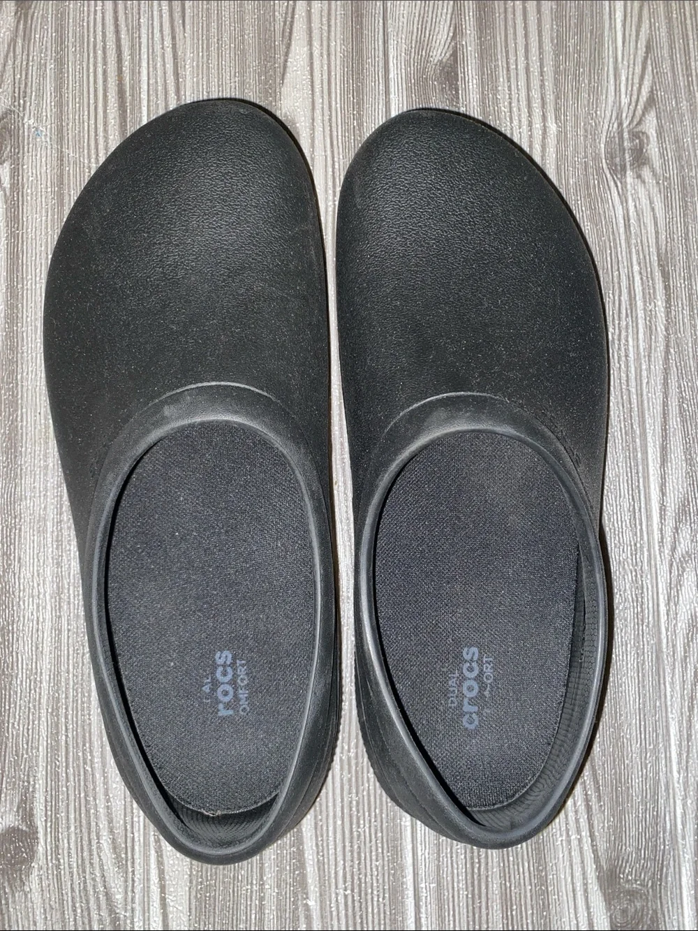 CROCS Men's Slip-On Work Clogs in Black Size 10 Women’s Size 12